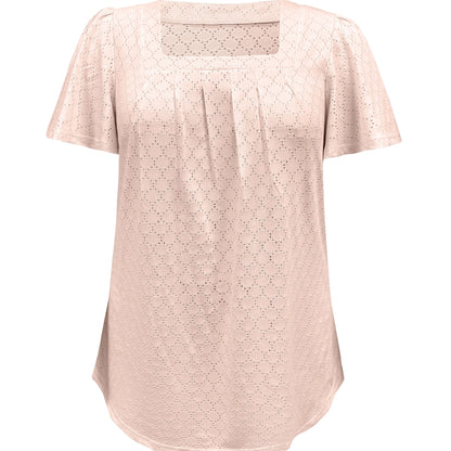 Grace & Ease – Plus Size Hollow Ruffle Sleeve Top