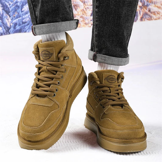 Classic Leather Winter Boots — Casual Outdoor Style with Rugged Comfort
