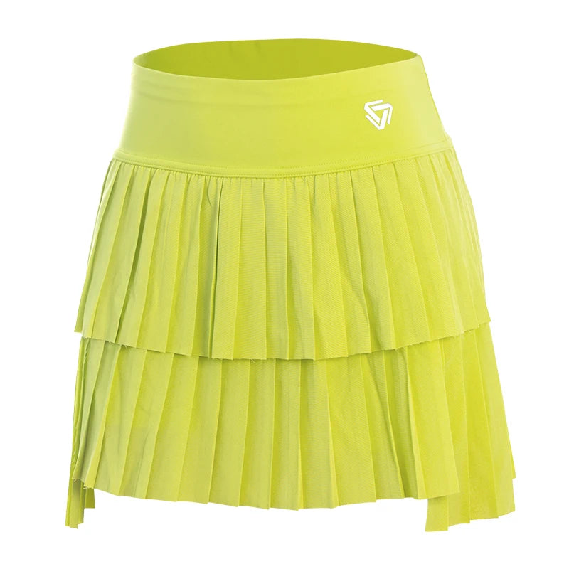 High Waist Double-Layer Pleated Skort — Athletic Golf & Tennis Workout