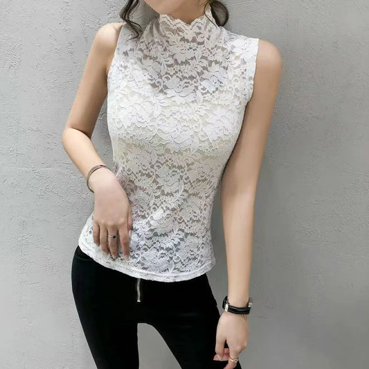 Floral Lace Elastic Tank — Stretch Camisole