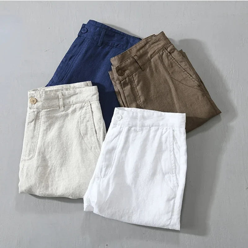 100% Linen Slim Shorts – Summer Streetwear