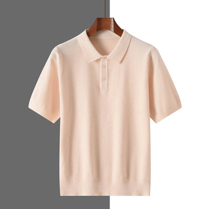 Pure Wool Polo Shirt – Business Casual Knit with Soft Finish