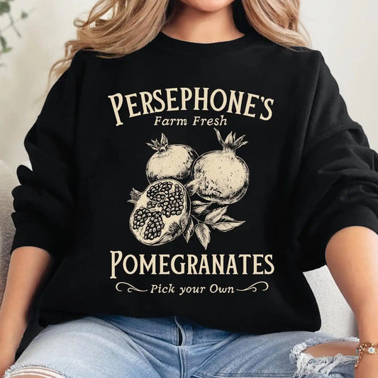Dark Academia Sweater — Persephone's Pomegranate Myth Print