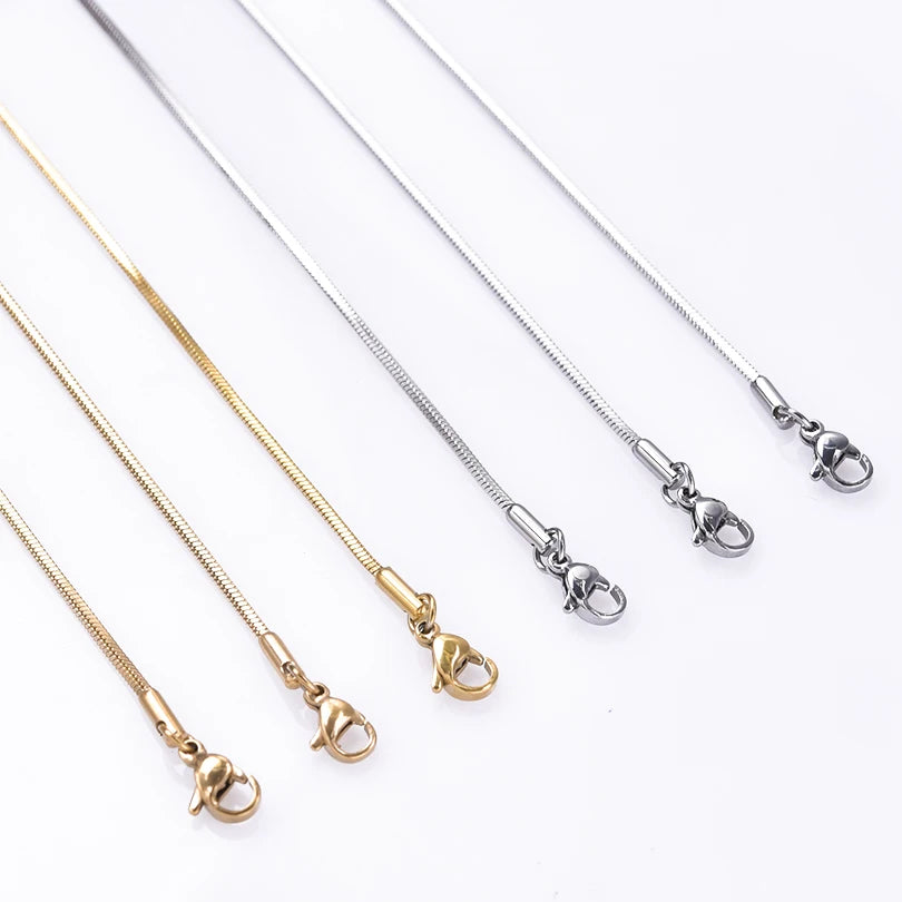 Snake Chain Necklace – Stainless Steel, 45–70cm