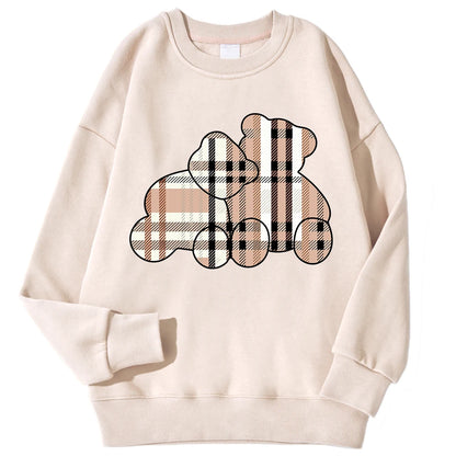 Teddy Bear Print Hoodie — Soft Crewneck, Warm Winter Pullover