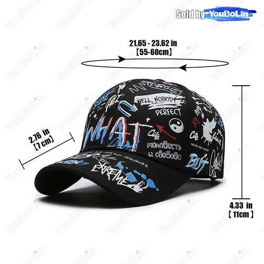 Printed Text Baseball Cap – Cotton Trucker Hat for Men & Women