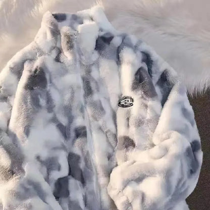 Tie-Dye Lamb Fleece Jacket