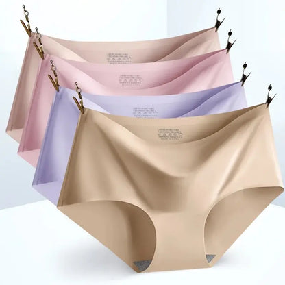 Ice Silk Seamless Panties – Plus Size, Lightweight – 10-Pack
