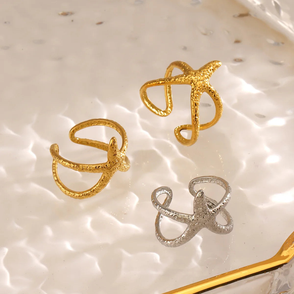 Starfish Open Ring – Waterproof Gold or Silver