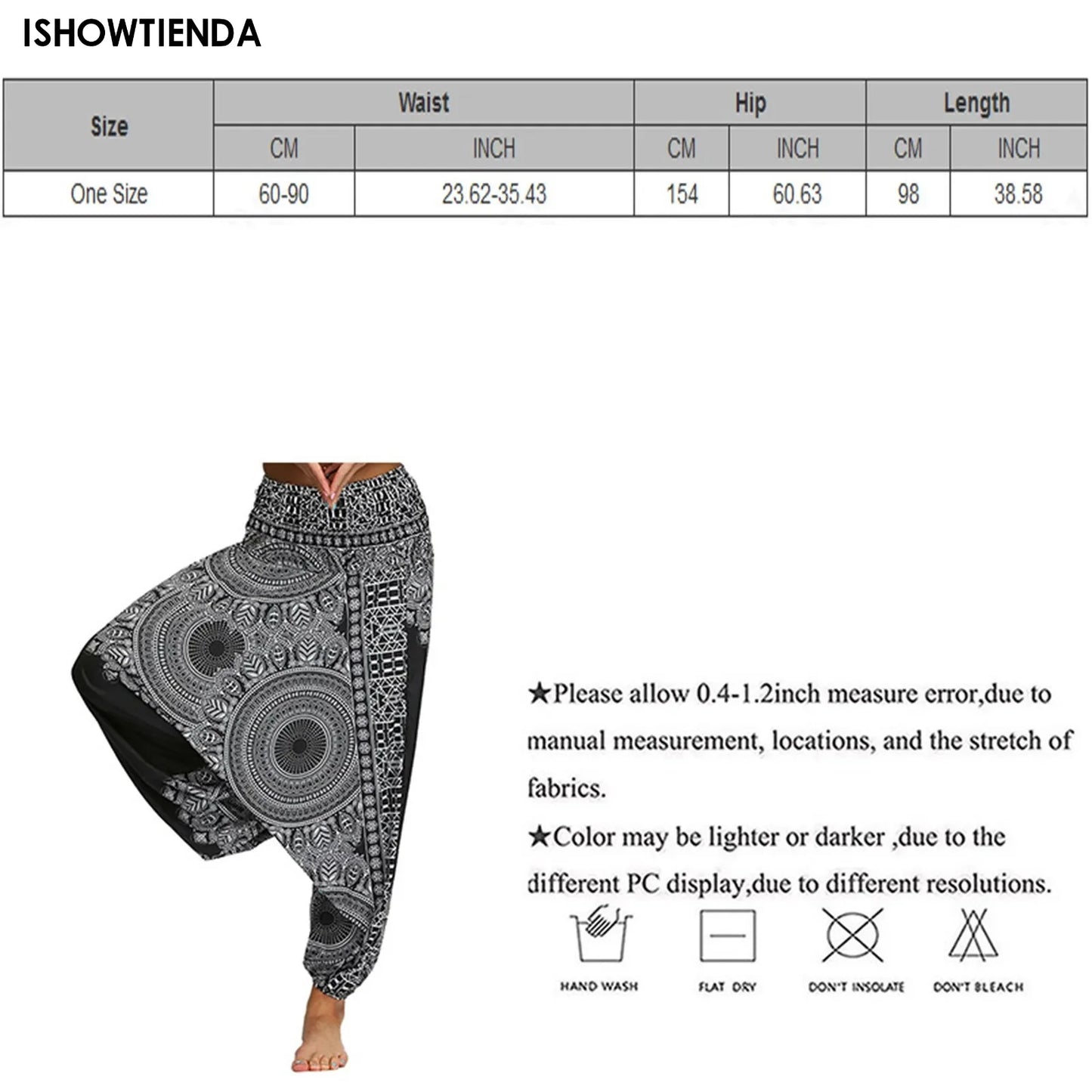 Boho Harem Pants — Printed Wide-Leg Fit