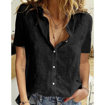 Soft Layers – Oversized Linen Shirt with Birds Print
