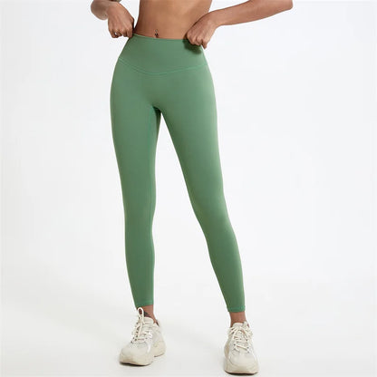High Waist Soft Fabric Yoga Pants — Breathable Push-Up Running Leggings