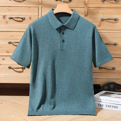 Lightweight Worsted Wool Polo Sweater – Refined Short Sleeve Knit