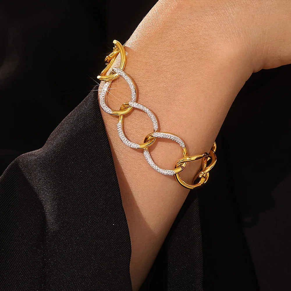 Chain Link Bangle – Gold Stainless Steel Bracelet for Women