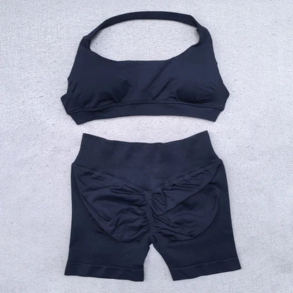 SculptShort Halter Set – Scrunch Fit Yoga Outfit