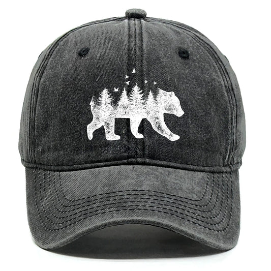 Forest Bear Snapback – Distressed Cotton Cap for Outdoor Leisure