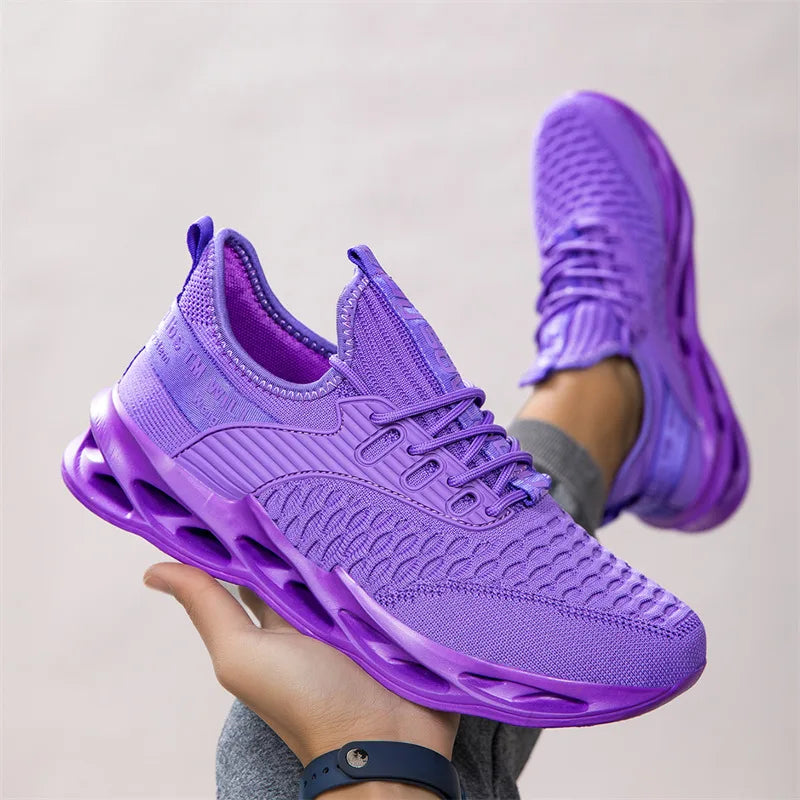 Summer Mesh Blade Sneakers | Men's Fashion Orange Running Shoes – Lightweight, Letter Print Trainers