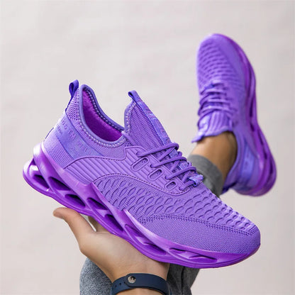 Summer Mesh Blade Sneakers | Men's Fashion Orange Running Shoes – Lightweight, Letter Print Trainers