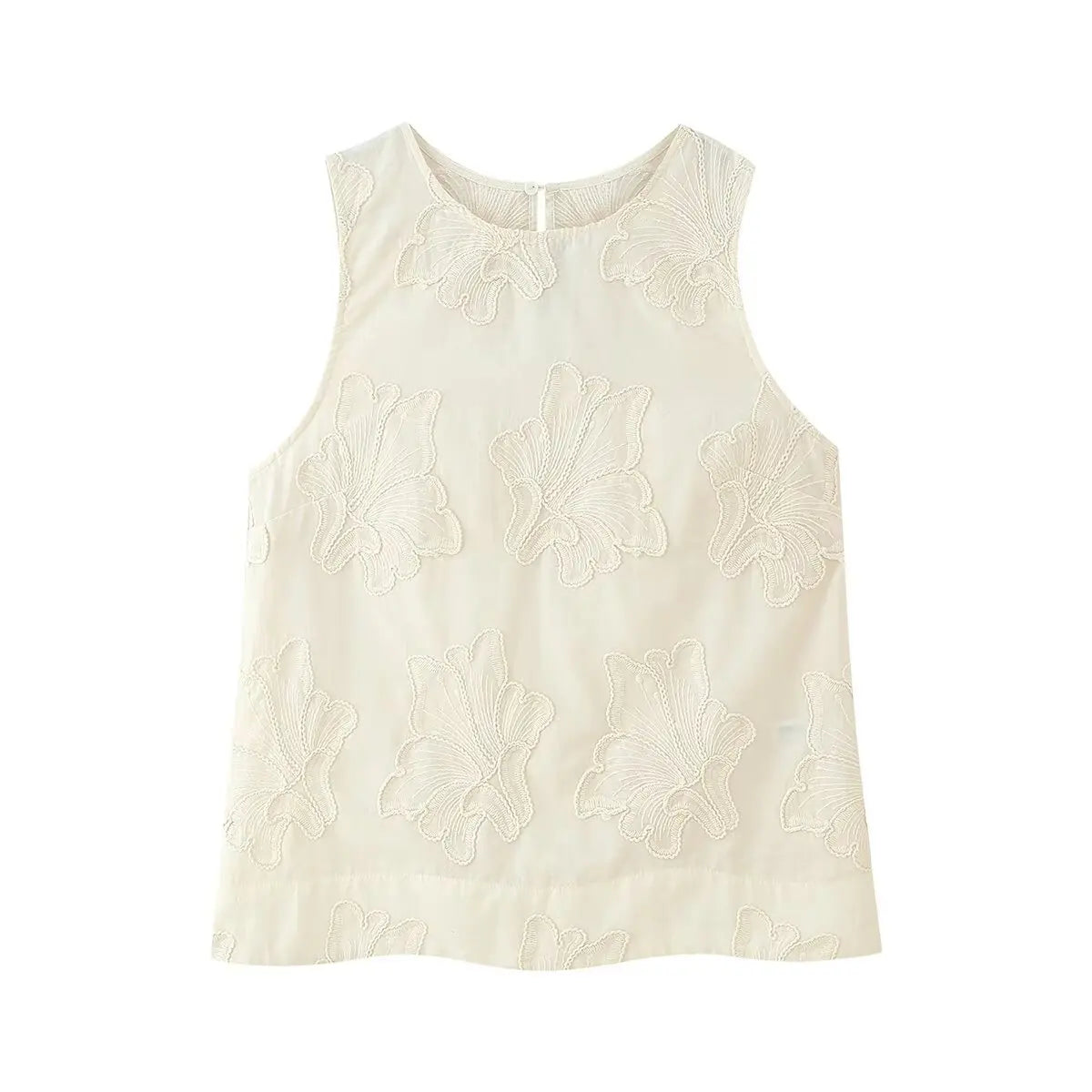 Embroidered Retro Set – Lace-up Vest & Summer Trousers