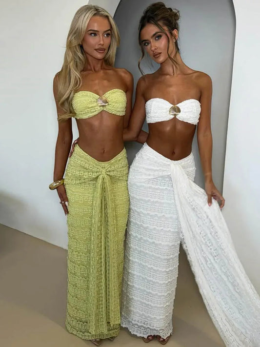 Shell Sequin Bandeau & Maxi Skirt Set