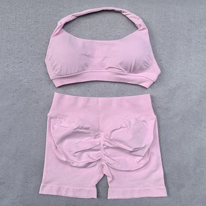 SculptShort Halter Set – Scrunch Fit Yoga Outfit