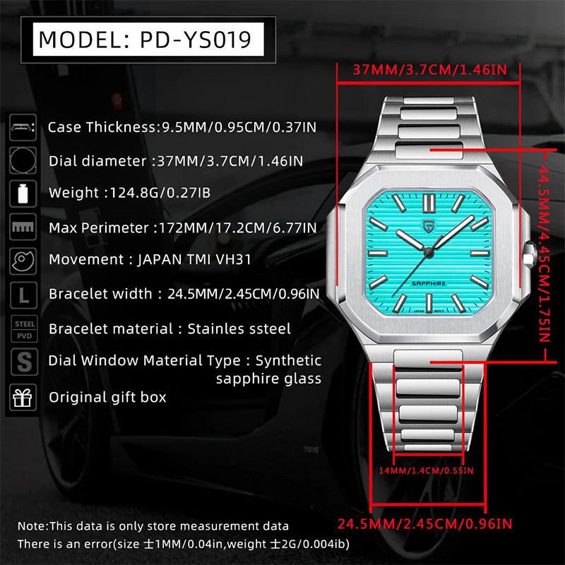 Quartz Sports Watch – Sapphire Glass, Waterproof, Stainless Steel Build