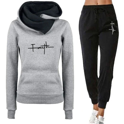 Casual Printed Sports Hoodie & Pants Set – Outdoor Jogging Suit