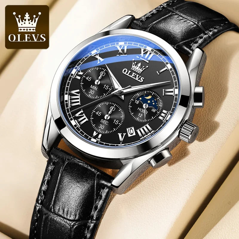 Multifunction Quartz Watch – Stainless Steel, Luminous, Waterproof Design