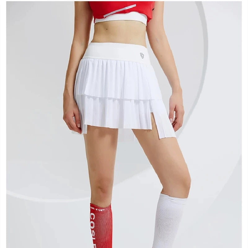 High Waist Double-Layer Pleated Skort — Athletic Golf & Tennis Workout