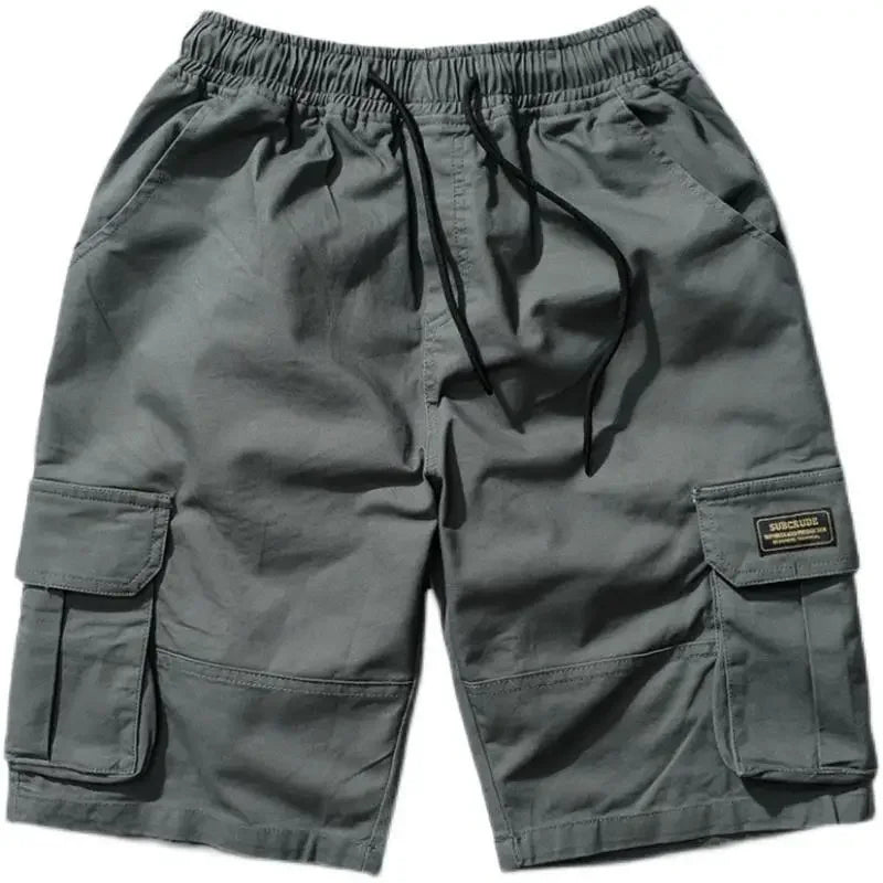 Baggy Hip-Hop Cargo Shorts with Elastic Waist