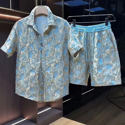 Printed Nylon Shirt & Shorts Set – Kpop Trend 2025