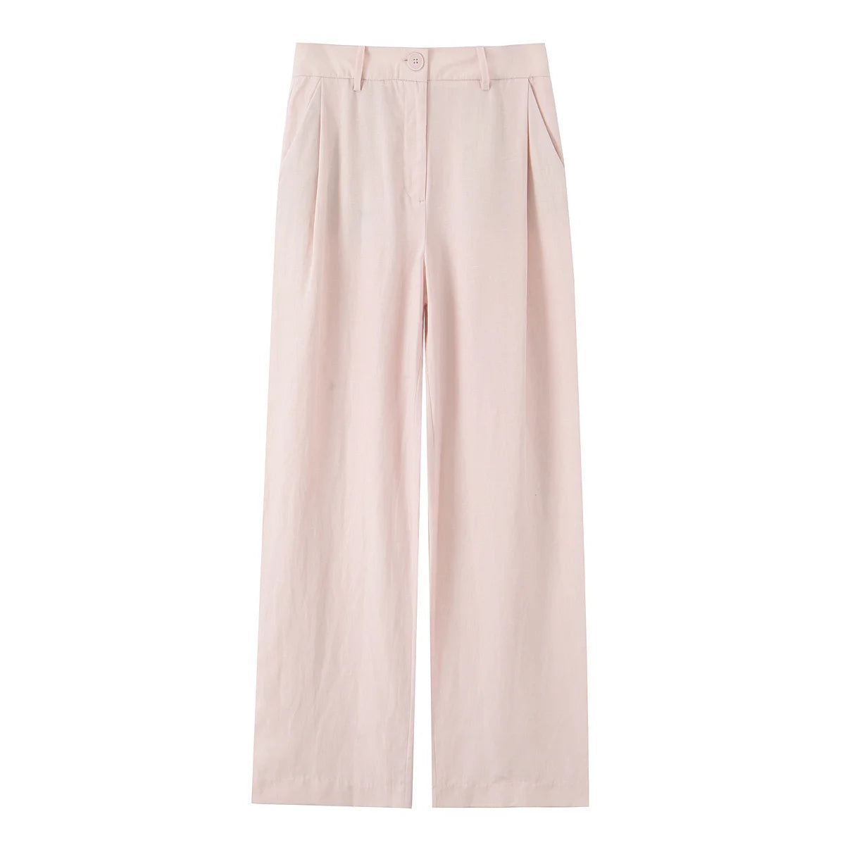 Chic Vest & Pants Suit – Casual V-neck Crop Top + Wide-leg Elastic Waist Pants