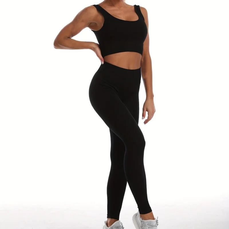 AirKnit Sweat Set – Breathable Ribbed Yoga Suit