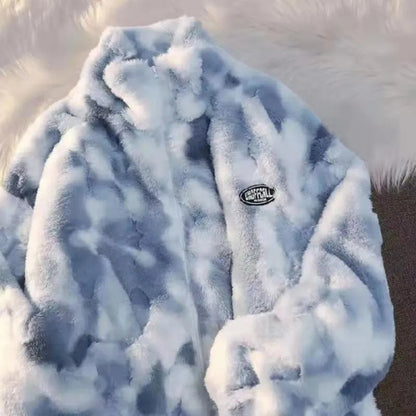 Tie-Dye Lamb Fleece Jacket