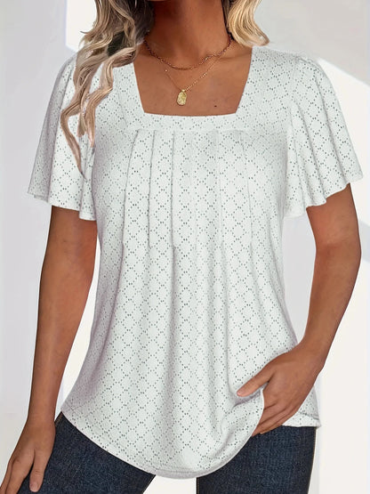 Grace & Ease – Plus Size Hollow Ruffle Sleeve Top
