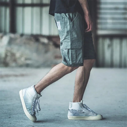 Baggy Hip-Hop Cargo Shorts with Elastic Waist