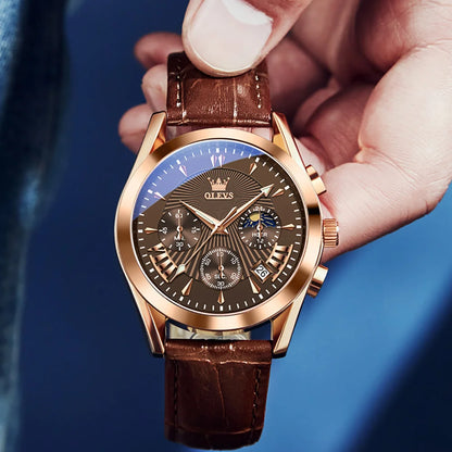 Business Leather Watch – Waterproof Quartz Wristwatch, Minimalist Dial