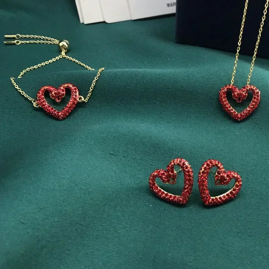 Pink Heart Crystal Set – Pearl Party Edition