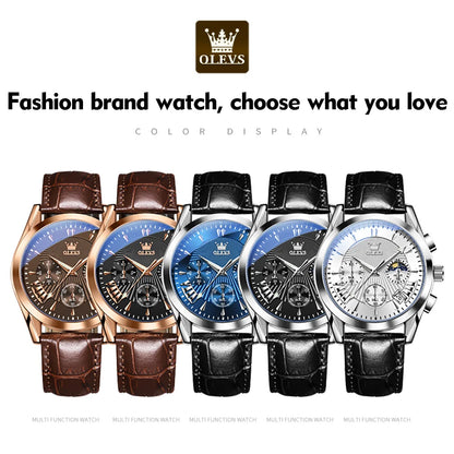 Business Leather Watch – Waterproof Quartz Wristwatch, Minimalist Dial