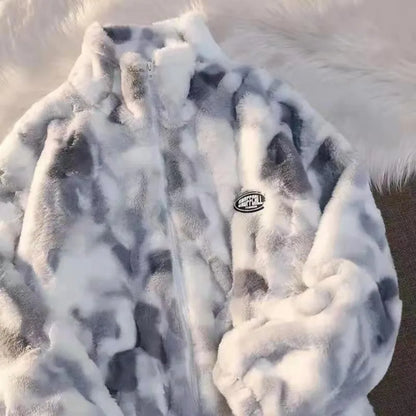 Tie-Dye Lamb Fleece Jacket