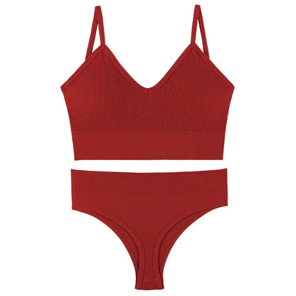 Wireless Seamless Lingerie Set – G-String & Crop Top