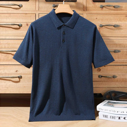 Lightweight Worsted Wool Polo Sweater – Refined Short Sleeve Knit