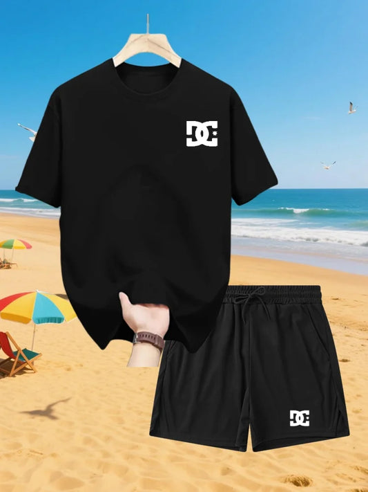 Breathable Short Sleeve Tee & Shorts Jogging Set