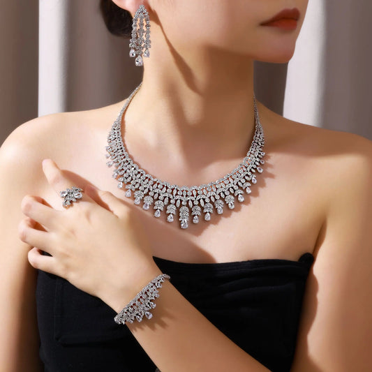 Full Bridal Set – 4-Piece Cubic Zirconia Shine