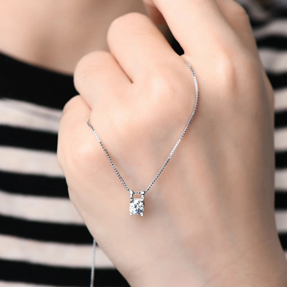 Moissanite Pendant & Earrings Set – 0.5ct Silver Glow