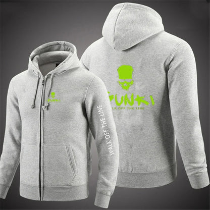 Zipper Street Hoodie with Print