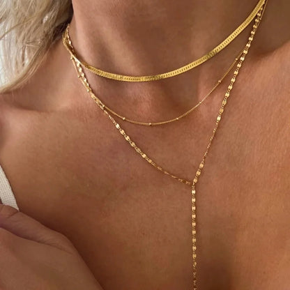 Boho Crystal Pendant Necklace – Handmade Layered Chain Jewelry
