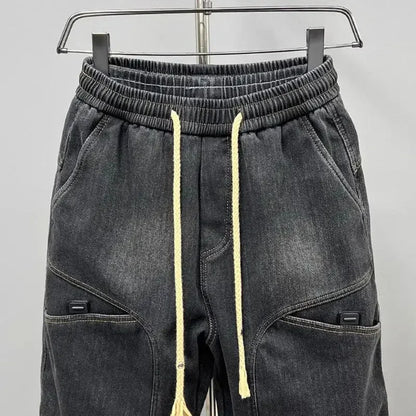 Black Cargo Jeans – Baggy Streetwear Harem Pants