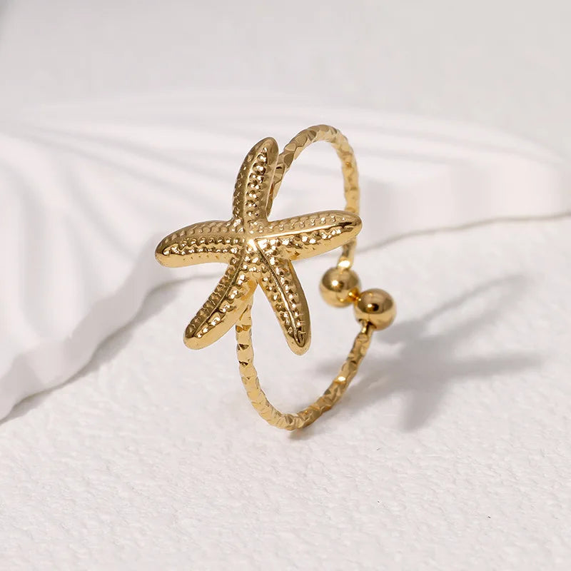 Starfish Open Ring – Waterproof Gold or Silver