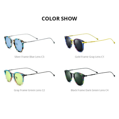FONEX Acetate Titanium Polarized Sunglasses – Vintage Round Unisex Design